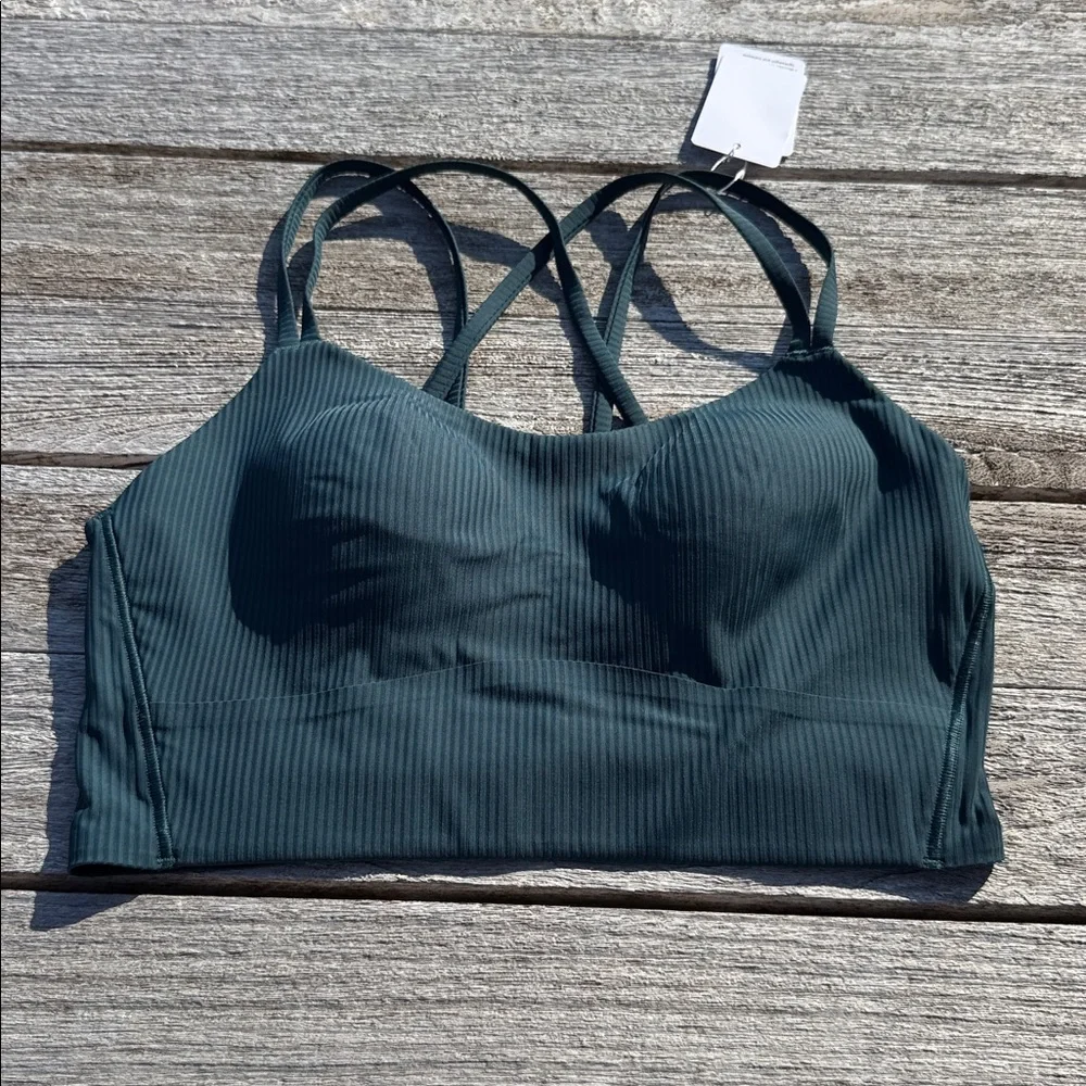 Lululemon Like‎ a Cloud Ribbed Longline Bra size 10 B/C Cup NWT Indochine Blue